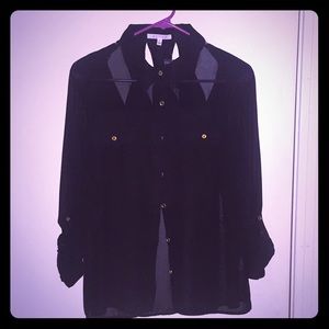 Sexy sheer button down shirt